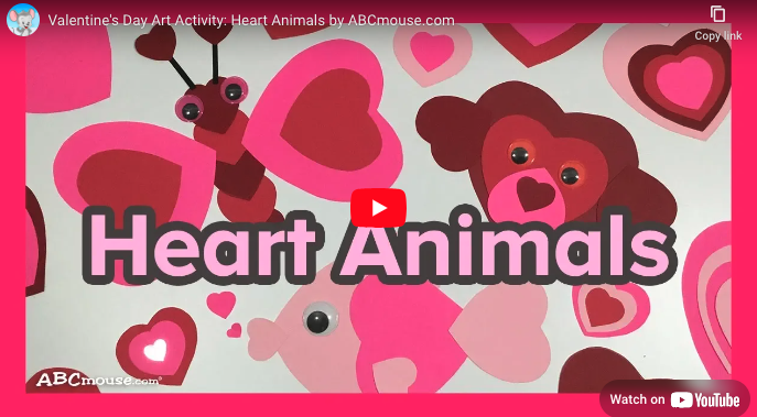 Fun animal heart Valentine's day craft from ABCmouse.com. 